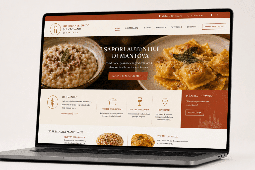 Immagine relativa a Web Design a Mantova: 5 esempi di come un sito locale può battere i colossi nazionali per LABOOM Design,