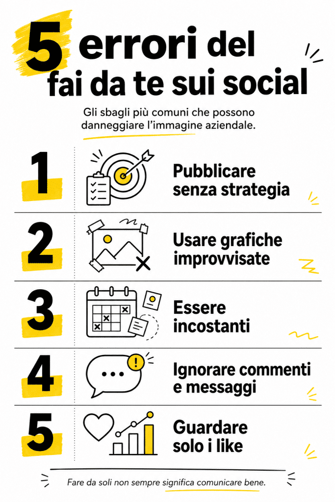 Immagine relativa a Perché il “fai da te” sui Social sta danneggiando l’immagine della tua azienda per LABOOM Design, agenzia