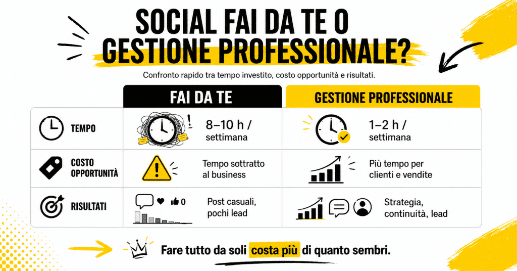 Immagine relativa a Perché il “fai da te” sui Social sta danneggiando l’immagine della tua azienda per LABOOM Design, agenzia