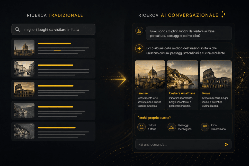 La ricerca conversazionale basata su intelligenza artificiale a confronto con la ricerca tradizionale
